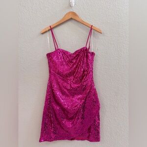 Glamorous Fuchsia Sequin Mini Dress